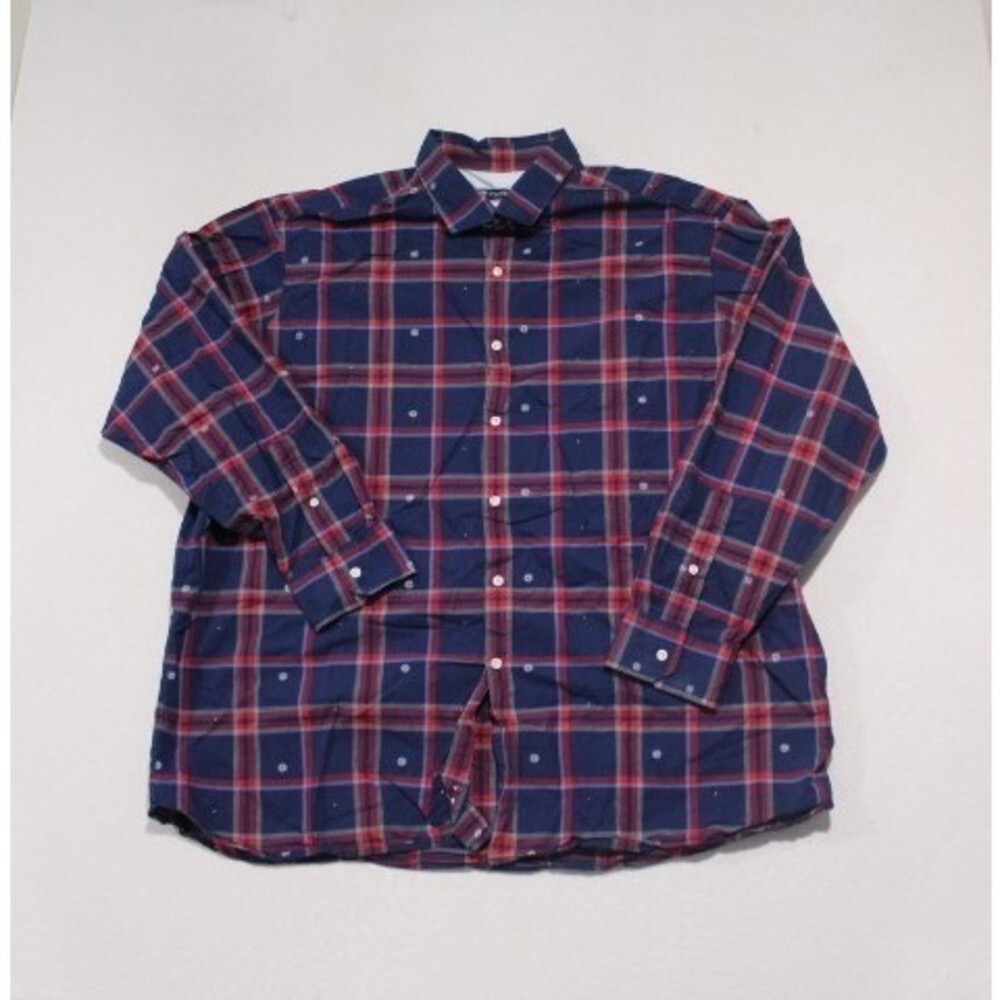 Cremiex Men Blue Casual Button Down Shirt Classic Size XXL